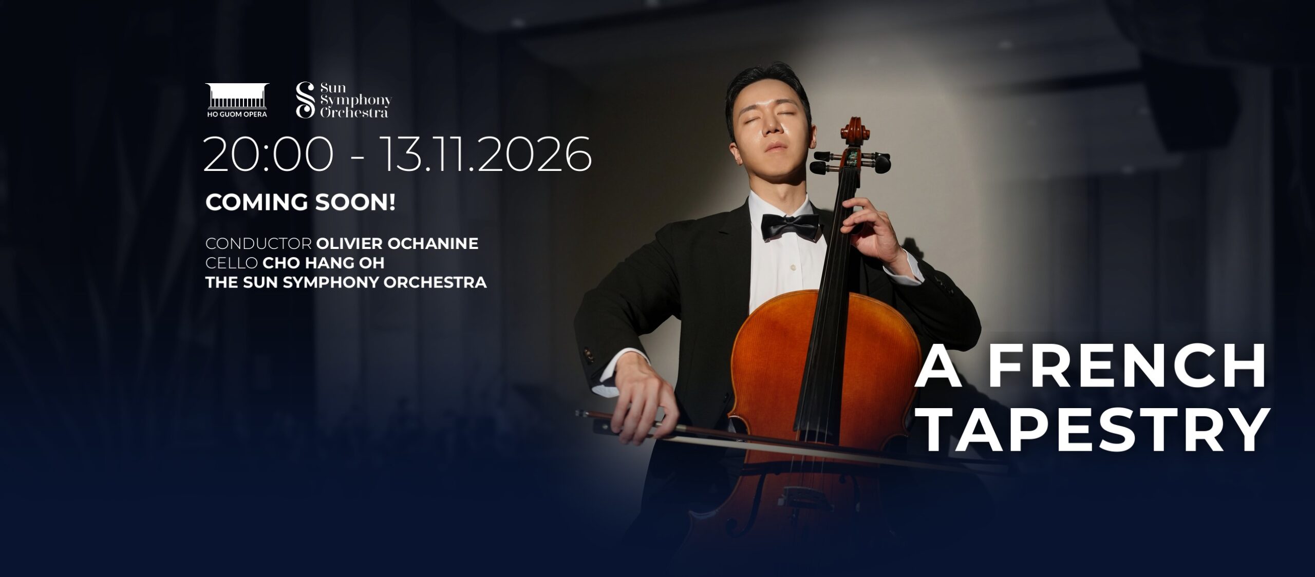 Nghệ sĩ cello Cho Hang Oh độc tấu cùng Dàn nhạc Giao hưởng Mặt Trời và nhạc trưởng Olivier Ochanine tại Nhà hát Hồ Gươm, 13.11.2026